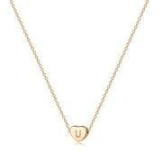 Valloey Rover 14K Gold Plated Cute Dainty Charm Initial Alphabet Letter Love Heart Choker Pendant Necklace for Women