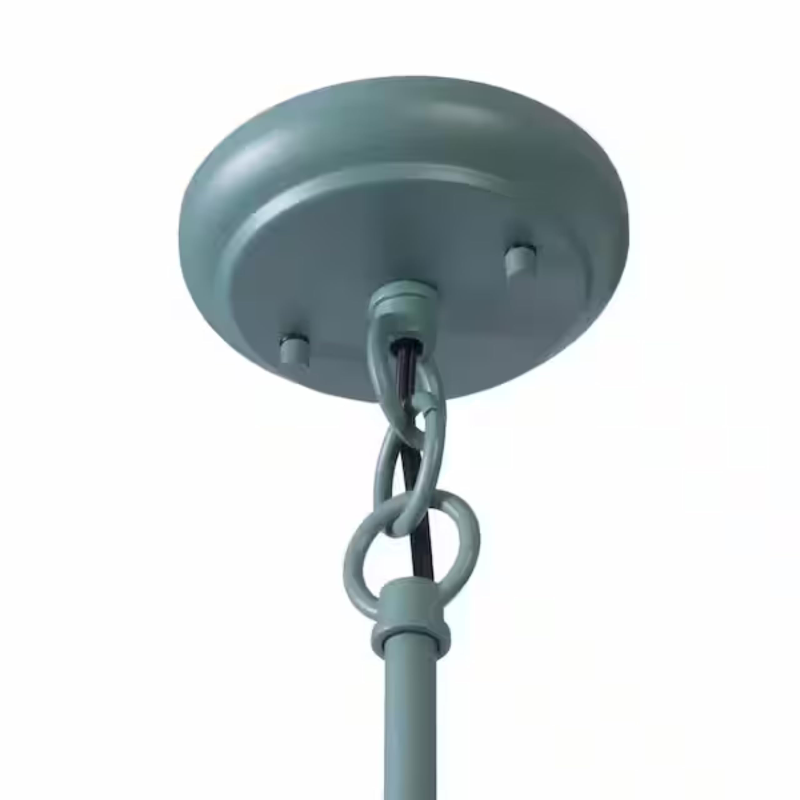 10'' Outdoor Pendant Light Fixture, Adjustable Mini Hanging Ceiling Light in Teal Aluminum, Downward Lighting, LED-Compatible, Weather-Resistant