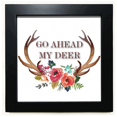 thumbnail image 1 of Antlers Advance Encourage Flowers Black Square Frame Picture Wall Tabletop, 1 of 3