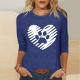 thumbnail image 2 of QTOCIO 3/4 Hauts à Manches pour Femmes, Hauts d'Été à Manches 3/4 pour Femmes, T-shirt Imprimé Mode pour Femmes Blouse à Manches 3/4 Col Rond Haut Décontracté, 2 of 6