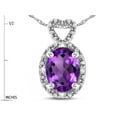 thumbnail image 2 of Star K � Oval 8x6mm Genuine Amethyst Vintage Antique Look Heart Pendant Necklace, 2 of 9