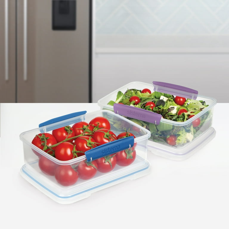 Sistema Klip It 2L Plastic Food Storage Containers, Set of 2