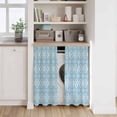thumbnail image 6 of Blue Boho Tier Curtains 54 Inch Length, Vintage Ethnic Tribe Abstract Geometric Cafe Short Curtains for Bathroom Over Sink, Small Kitchen Curtain Light Filtering Tiered Drapes 2 Panels 27.5"Wx54"L, 6 of 8
