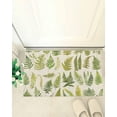 thumbnail image 4 of Shag Bath Rugs Green Fern Summer Botanical Leaves Plush Soft Fluffy Doormat Floor Carpet,Non-Slip Living Room Bedroom Kitchen Entryway Door Mats Pastoral Plant Vintage Linen, 4 of 6