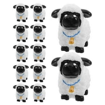 OUNONA Cute Sheep Figurine Decorations Small Resin Animal Model for Home Office Multi 12pcs 0.5x0.4 inches
