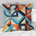 thumbnail image 1 of Designart "Cubic Echoes In Blue Industrial Matrix" Geometric Throw Pillow - Modern Pillow For Couch - Insert And Pillows Covers For Living Room Decor, 1 of 5