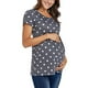REALDY Women's Maternity Tops Short Sleeve Side Ruching Round Neck Shirt – image 3 sur 4
