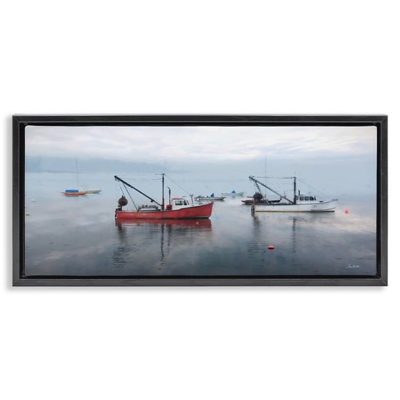 Stupell Industries Coastal Black Floating Frame Canvas Art, 25 x 11, by Lori Deiter