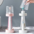 thumbnail image 1 of Portacepillos de dientes con tapa para vaso, compatible con cepillos de dientes eléctricos y convencionales, color rosa y azul, 1 of 3