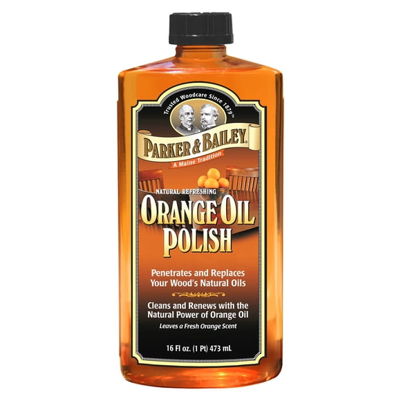 PARKER & BAILEY Vernis à l'Huile d'Orange - Nettoyant pour Bois Naturel Parfumé à l'Orange et Poli pour Meubles, Nettoie, Renouvelle, Restaure et Rajeunit le Bois sur
