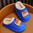 thumbnail image 7 of GJSYRH Girls Plush Slipper Warm Winter Slippers Soft Comfortable Indoor Outdoor Lined Cartoon Design Lightweight Toddler Kids Footwear Blue 4.5-5 Years, 7 of 7