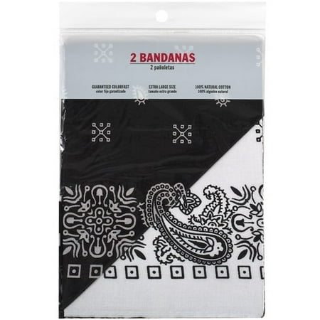 Men's 2pk Bandana- Black/white
