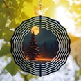 thumbnail image 3 of Enchanting Metal Hanging Wind Spinners & Chimes - Circular Pattern Design for Serene Yard & Garden Decor Moonlit Forest Vibe, 3 of 6