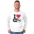 thumbnail image 4 of Love Wife Wi-Fi Funny Husband Married Men's Long Sleeve Tee T Shirt Brisco Brands S, 4 of 5