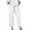 White, variant on Pants for Women Wide Leg Pants Woman Women's Solid Color Loose Comfort And Linen Drawstring Elastic Waist Pocket Straight Leg Trousers Casual Pants