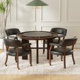 thumbnail image 2 of Georgio Dining and Poker Foldable 5-piece Set with Black Faux Leather Insert, 2 of 10