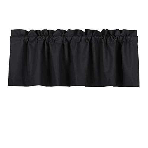 2 Panels Coffee 52 inch x 18 inch Valea Home Blackout Valance Curtains Waterproof Soft Rod Pocket Valance for Kitchen and Bathroom Window Room Darkening Valances for Bedroom 