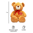 thumbnail image 4 of Oso De Peluche Teddy Grande Abrazable Corazón 1 Metro Cafe claro, 4 of 5