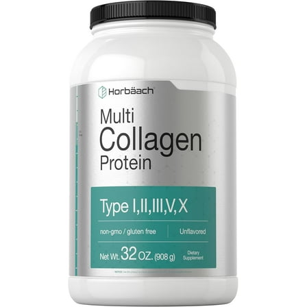 Multi Collagen Protein Powder 32 oz | Type I, II, III, V, X | by Horbaach