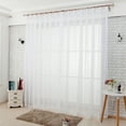 thumbnail image 2 of 2 Pcs Rideau en Voile Blanc 140x225cm Semi-Transparent Effet Lin, 2 of 4