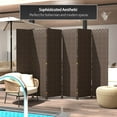 thumbnail image 3 of Red Lantern 6 ft. Tall Woven Fiber Outdoor All Weather Room Divider - 6 Panel - Dark Brown, 3 of 8
