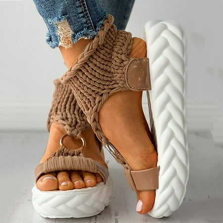 

Women s Ladies Fashion Casual Solid Open Toe Platforms Sandals Beach Shoes Black 6.24572