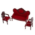 thumbnail image 3 of figatia Canapé Rouge Rétro Canapé Chaise pour 1/12 Poupées Maison Accessoires de Salon, 3 of 8