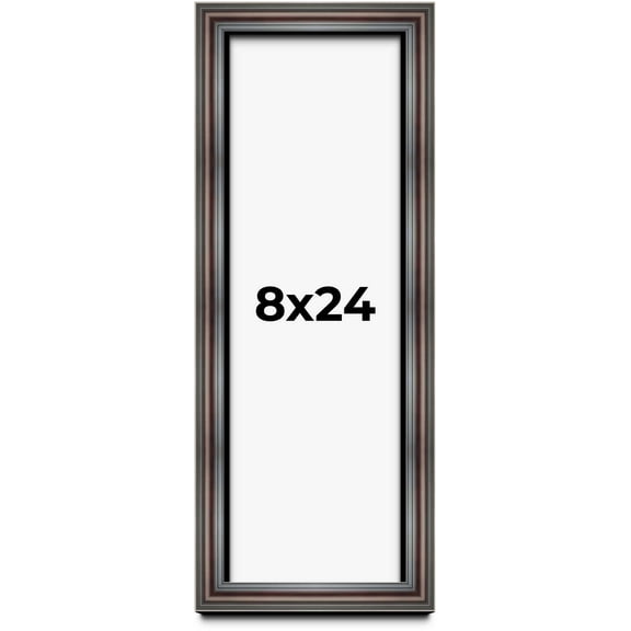 8x24 Shadow Box Frame Brown Cherry | 2.625 Inches Deep Pine Wood Traditional Shadowbox Display