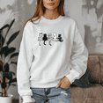 thumbnail image 2 of Women's 5 Cats Print Sweatshirt Letter Print Sweatshirt 1 Pcs Graphic Casual Pullover Sweatshirts - Comfortable Crew Neck, Soft Casual Tops, 2 of 5