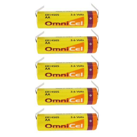 5x OmniCel ER14505 3.6V 2.4Ah Sz AA Lithium Battery Tabs Tracking Backup AMR