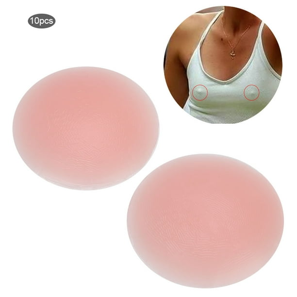 Octpeak 10 Pairs Soft Silicone Pad Fake Round Shaped Fake Cup Boobs Pads  Insert,Soft Pad,Silicone Pad 
