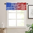 thumbnail image 3 of Red Blue Valances for Windows Farmhouse Kitchen Curtains Valances Rod Pocket Valance Curtains for Kitchen Windows Ombre Stars Stripes Rustic US Flag Blood Window Valances for Bathroom Bedroom 60"x18", 3 of 6