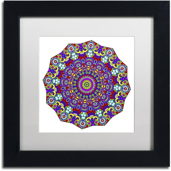 Trademark Fine Art "The Sigh Mandala" Canvas Art by Kathy G. Ahrens, White Matte, Black Frame