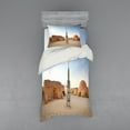 thumbnail image 1 of Ambesonne Galaxy Bedding Set 3 Pcs, Planet Town Wars Image, Twin, Brown Blue, 1 of 3