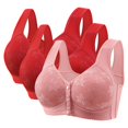 thumbnail image 2 of Plus Size Bras Front Closure Non Underwire Push Up Bra Solid Color Casual Style 2 Pc, 2 of 4