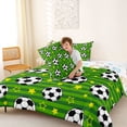 thumbnail image 4 of Erosebridal Green Soccer Court Full Size Comforter Sets,Football Sport Theme Bedding Sets For Kids Boys,Reversible 3 Pieces, 4 of 7