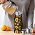 thumbnail image 4 of 20 Oz Black Sunflower Coffee Tumbler Double Wall Insulated Stainless Steel Water Bottle | Metal Reusable Thermoses Flask with Cup Cap | Leak & Sweat Proof with Anti-Dust Lid, 4 of 7