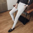 thumbnail image 3 of Pantalones de traje de hombre de corte entallado con tresillos y talla grande para hombre, 9 pantalones cortos de verano 2024, formales, delgados, informales, coreanos, muchas reseñas, 3 of 5