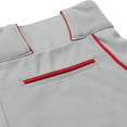 thumbnail image 4 of Champro Sports Triple Crown Open-Bottom Baseball Pants with Side Insert, Adult Small, Grey with Scarlet Insert, 4 of 5