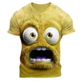 thumbnail image 2 of EliteGoogv Mens T Shirt Funny Expression Graphic Short Sleeve Tee For Men Breathable Casual Top With Cute Cartoon Face Summer Shirt Yellow L, 2 of 7