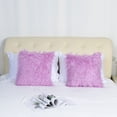 thumbnail image 3 of Unique Bargains 2-Pack Shaggy Decorative Throw Pillow Cases 18" x 18" Light Purple, 3 of 8