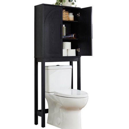 BETTER HOMES & GARDENS JULIET OVER-THE-TOILET SPACE SAVER CABINET, 2 ADJUSTABLE SHELVES, BLACK