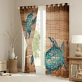 thumbnail image 3 of Erosebridal Ocean Animal Curtains & Drapes Sea Turtle Blackout Curtains, Wild Animals Curtains Brown Old Barn Door Black Out Curtains, Coastal Beach Window Drapes Rustic Lodge Cabin Farmhouse Decor, 3 of 6