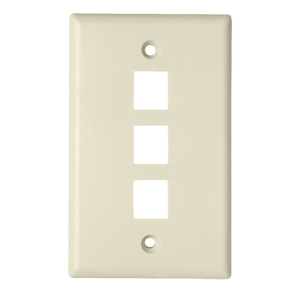 Skywalker Keystone Wall Plate for 3 Jacks (Light Almond)