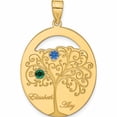 thumbnail image 2 of Ss/Gold Plated Sterling Silver/Gold-Plated 2 Birthstone With Ss Bezel Family Pendant (34 X 25) Made In United States -Jewelry By Sweet Pea, 2 of 6