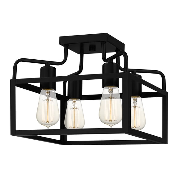 Paulsen 4-Light Matte Black Semi-Flush Mount Light