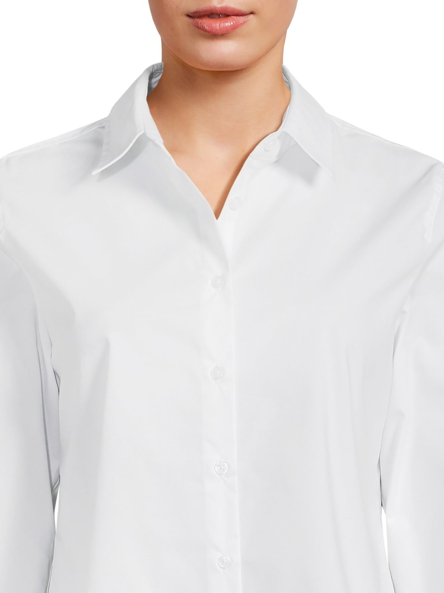 Time and Tru Women's Long Sleeve Button Down Shirt