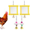 thumbnail image 1 of Birds Toys - Hanging Bell Parrot Chicken Swing Mirror Beak Stones, 1 of 8