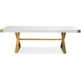 thumbnail image 2 of TOV Furniture Adeline Goldtone Stainless Steel and White Wood Dining Table, 2 of 2