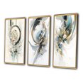 thumbnail image 3 of Designart "Mosaic Echoes in Turquoise and Gold III" Cubism Framed Wall Art Set Of 3 - Turquoise Cubism Frame Gallery Set For Office Decor, 3 of 6